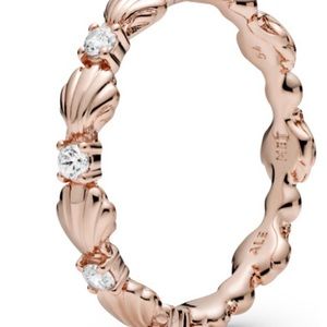 Pandora Retired Seashell Ring in Rose Sz 7.5